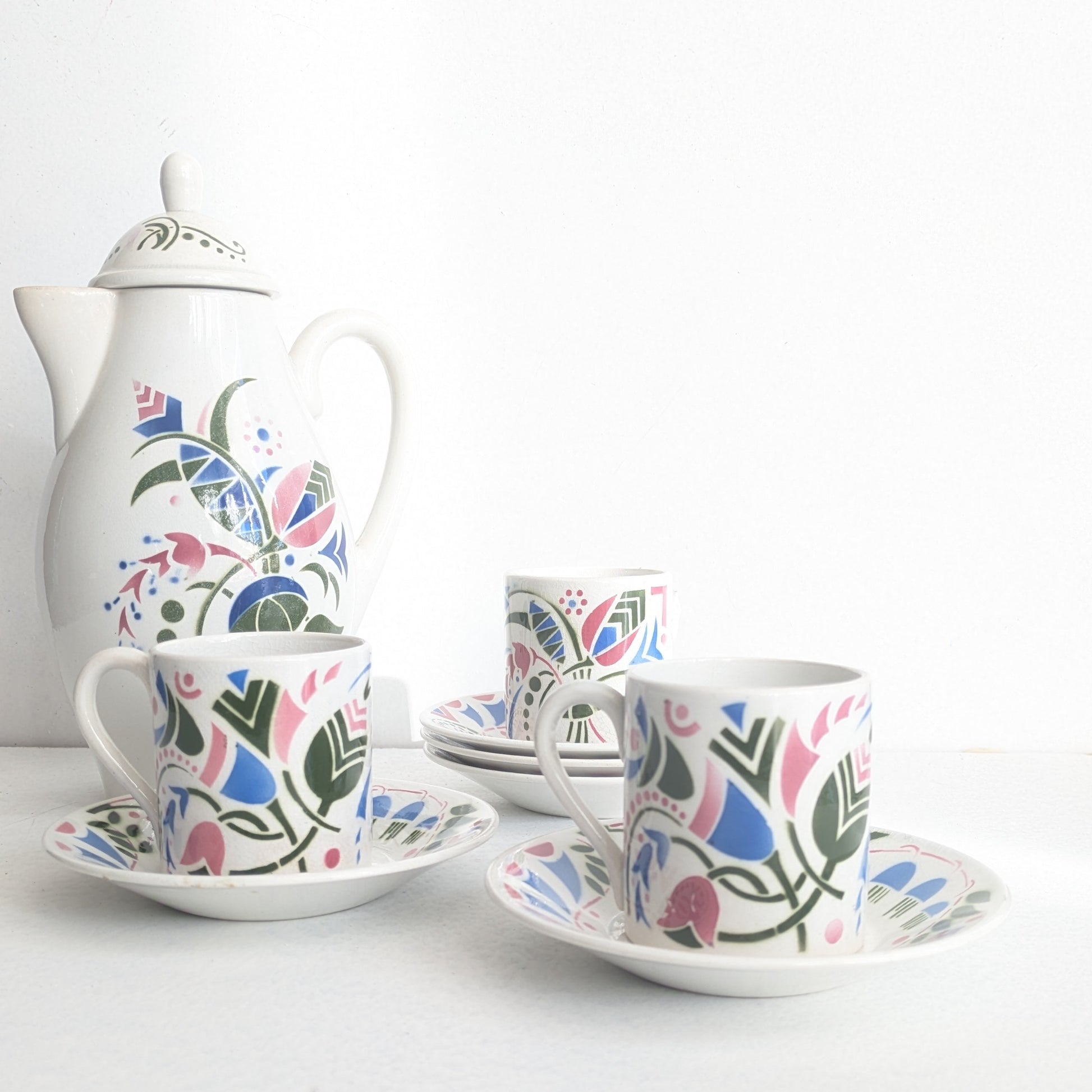 ensemble cafetière et tasses à café lunéville galeries Lafayette