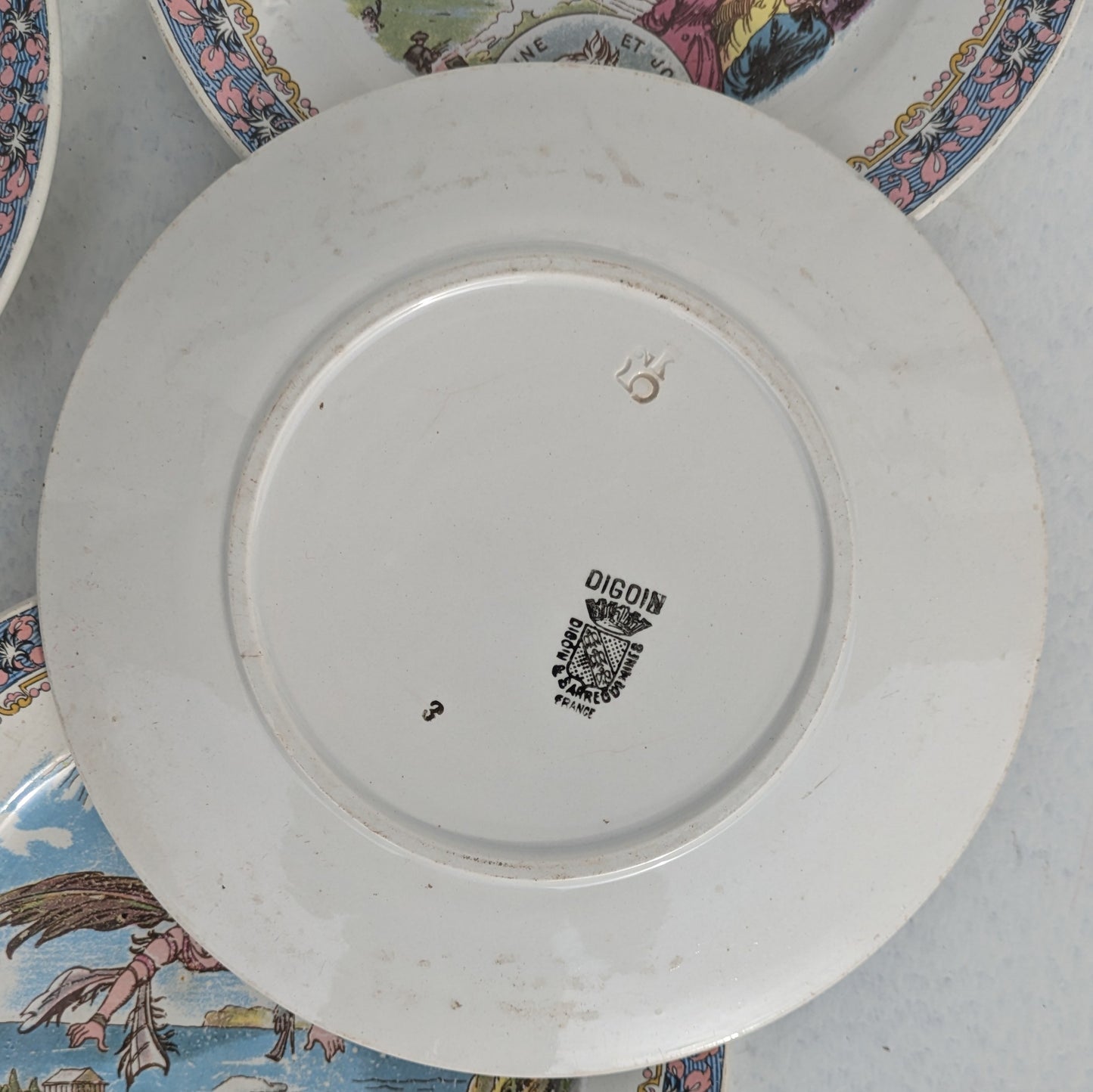 Assiette Digoin Sarreguemines histoire de l'avion