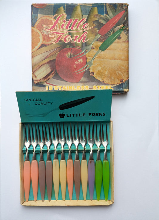 Mini fourchette vintage dans leur emballage d'origine