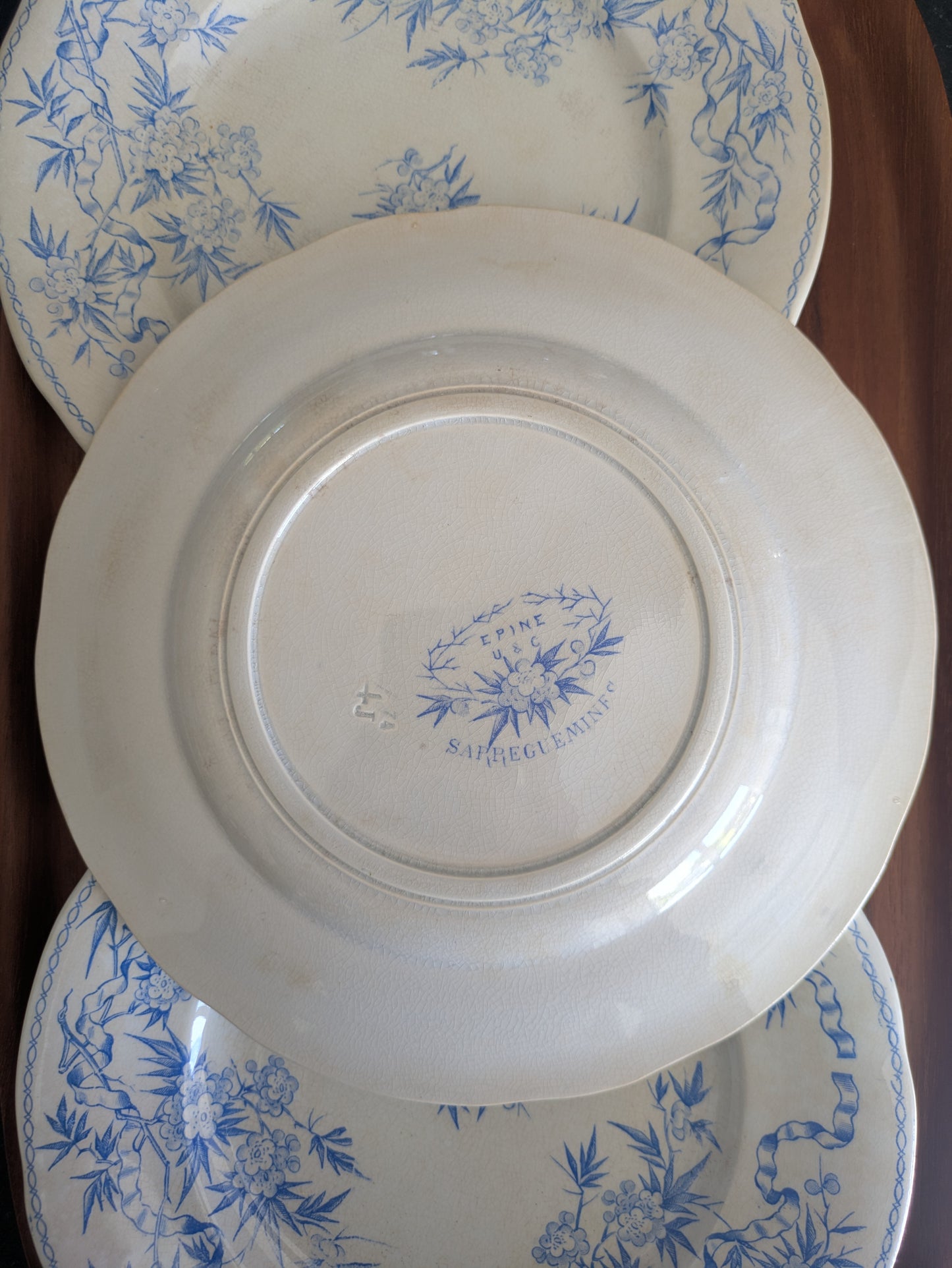 4 assiettes à dessert U&C Sarreguemines terre de fer modèle Épine