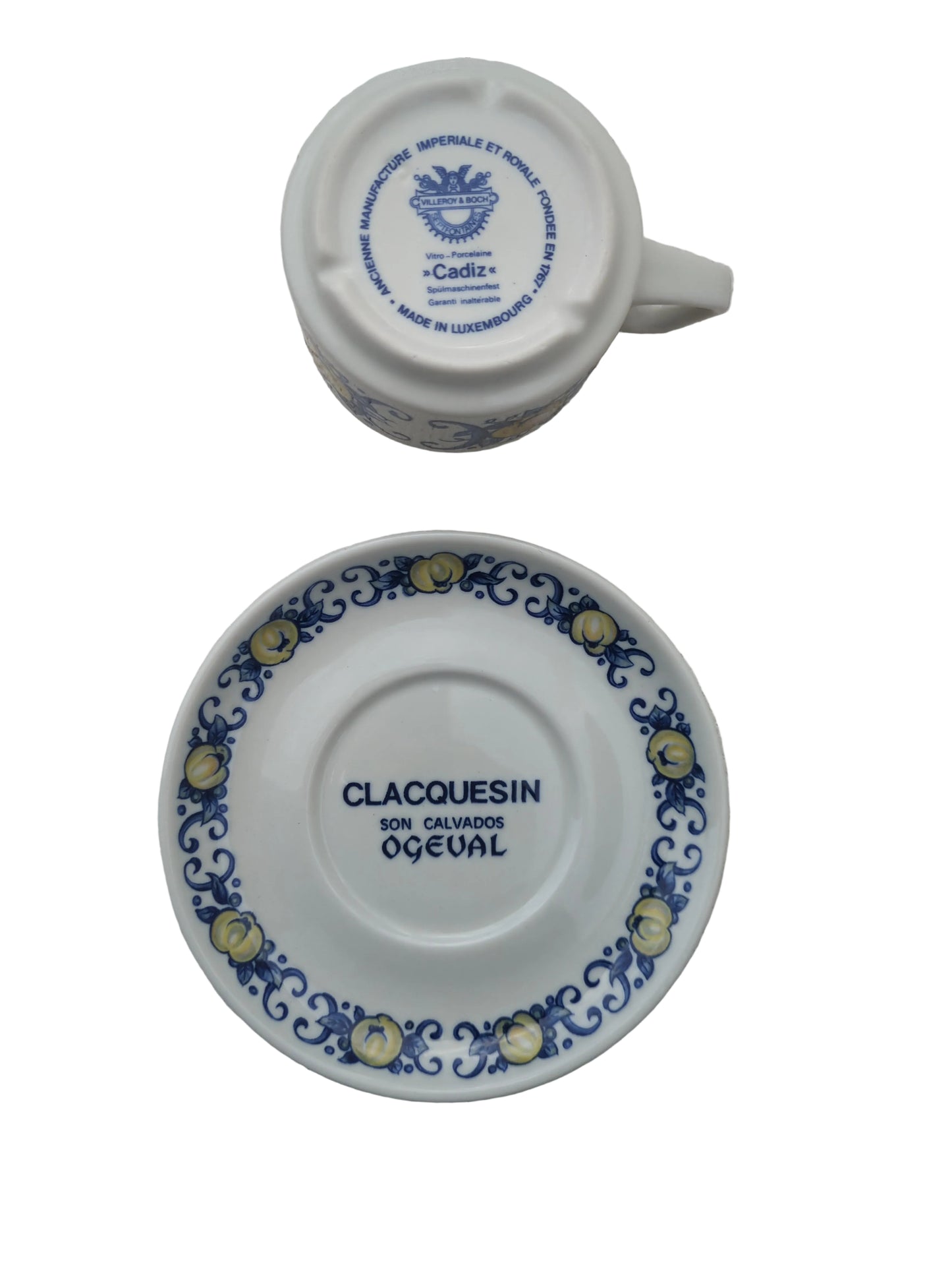 Tasse et sous-tasse expresso Cadiz Villeroy et Boch, pub Clacquesin Ogeval