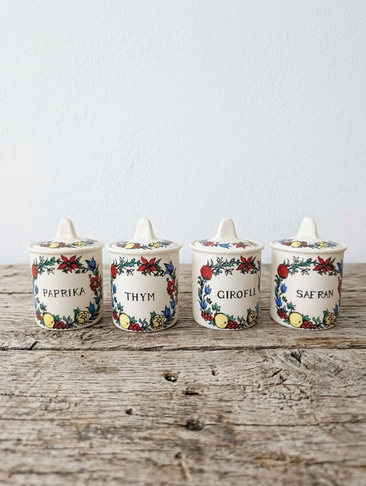 4 pots à épices vintage Salins France modèle Esterel 