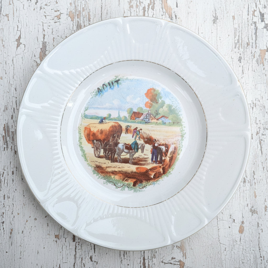 Assiette à dessert les mois de l'année St Amand mois D'août 