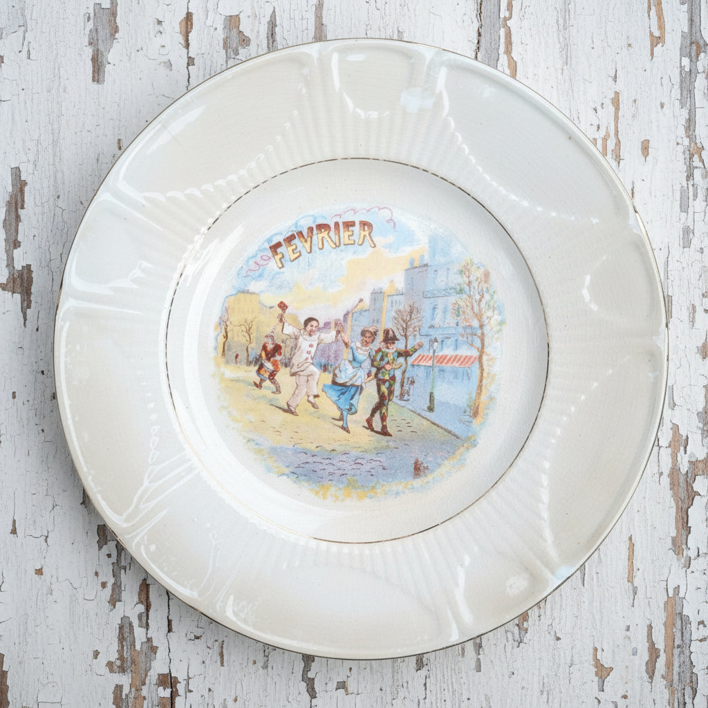 Assiette à dessert les mois de l'année St Amand mois de février 