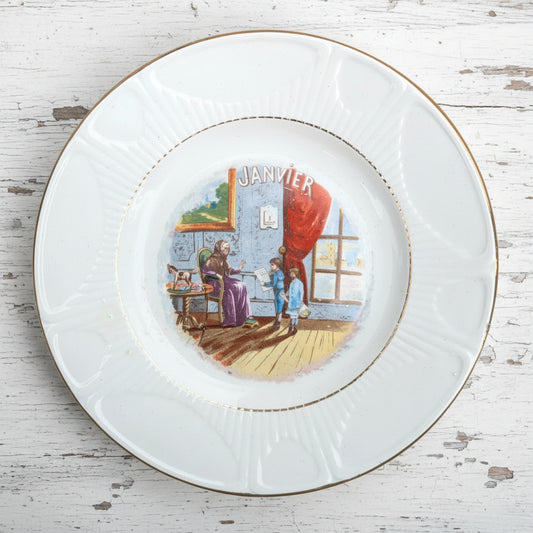 Assiette à dessert les mois de l'année St Amand mois de janvier 