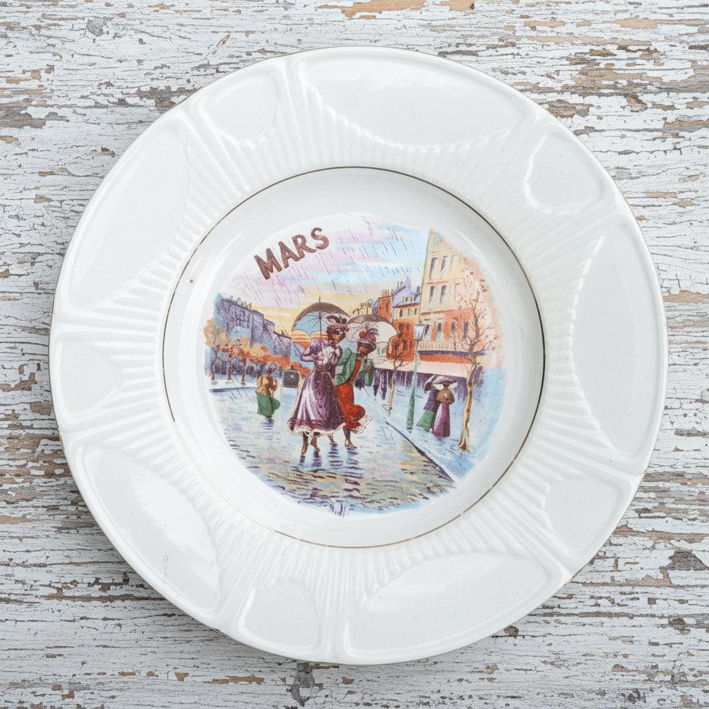 Assiette à dessert les mois de l'année St Amand mois de mars