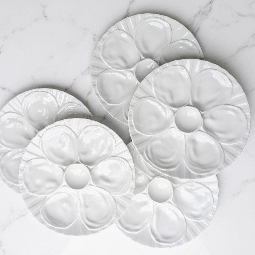 Assiettes à Huîtres en Porcelaine Blanche Pillivuyt