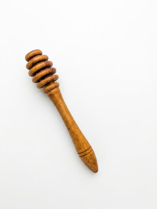 Cuillère à miel en olivier tourné, artisanale 