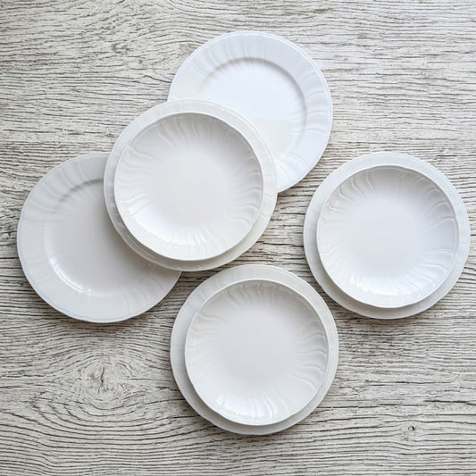 Lot d'assiettes vintage Gien 5 plates 3 creuses