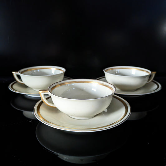 6 Limoges porcelain cups and saucers