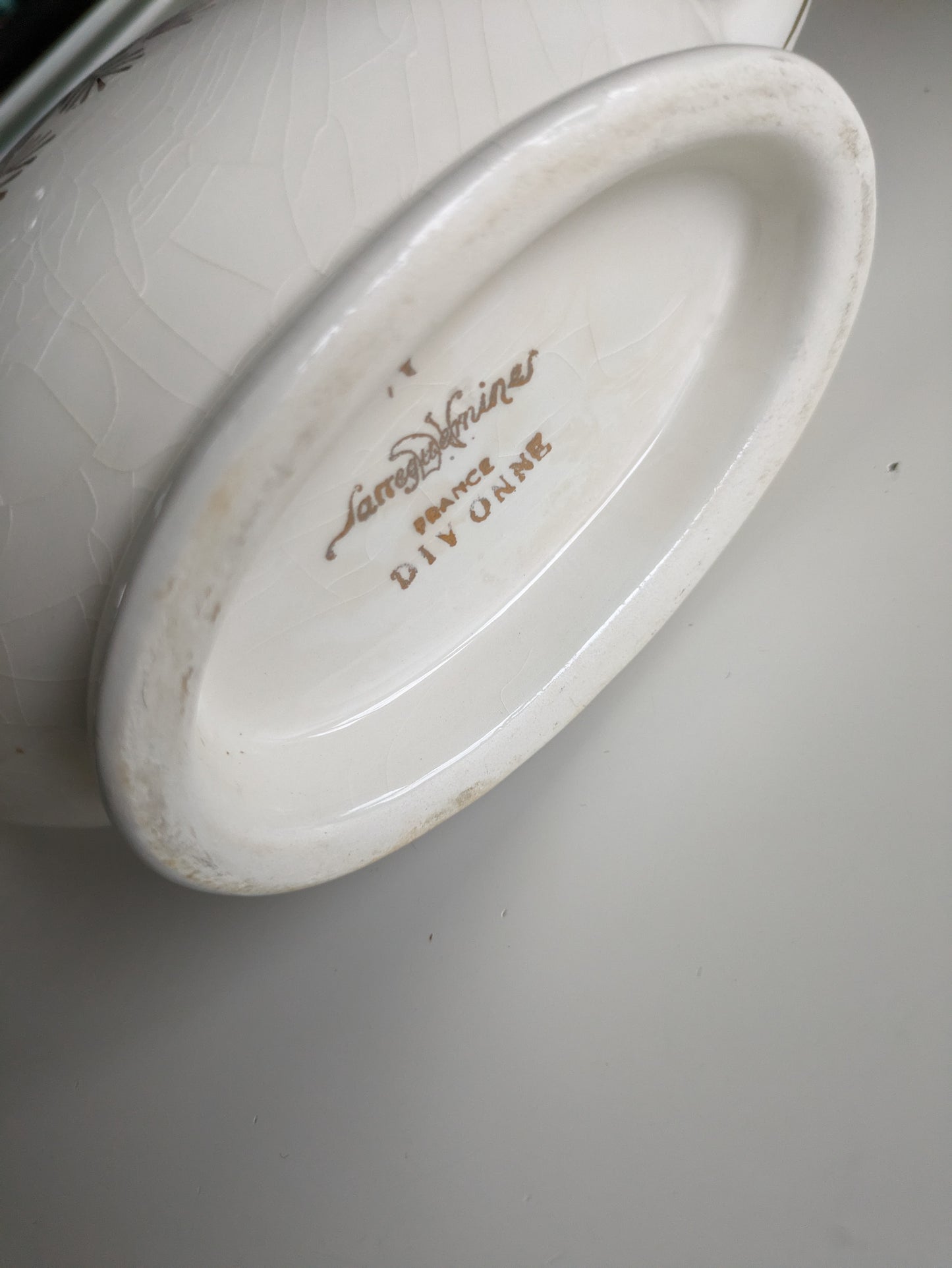 Old Sarreguemines Divonne model gravy boat