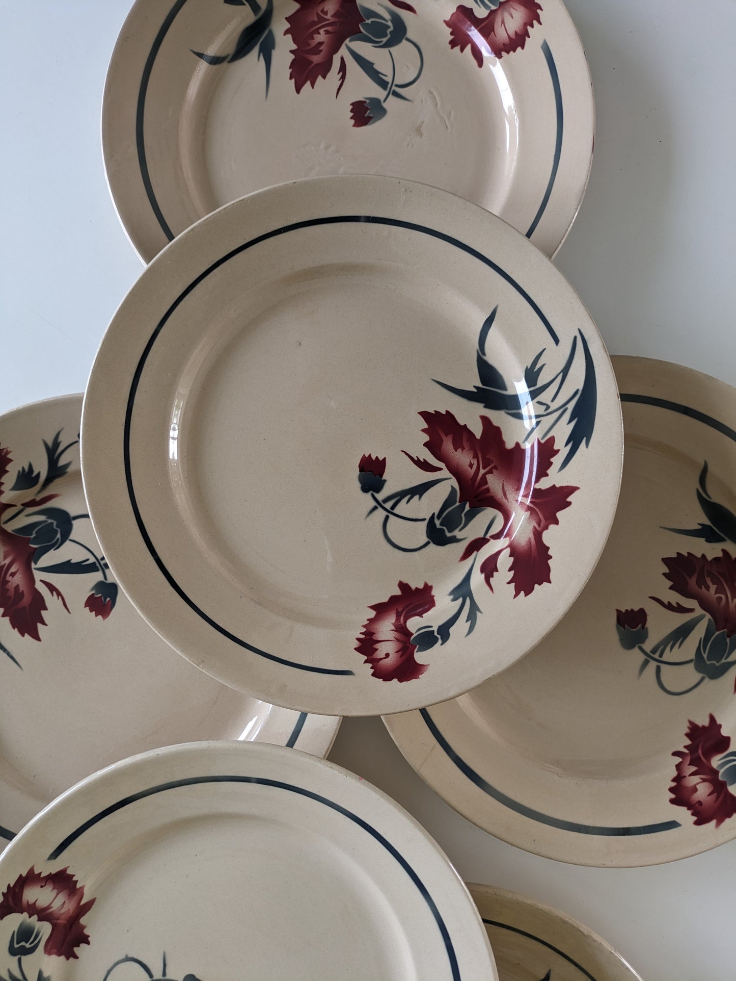 Set of 6 Lunéville flat plates, Annie model