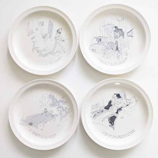 Set of 4 plates signed Kiras