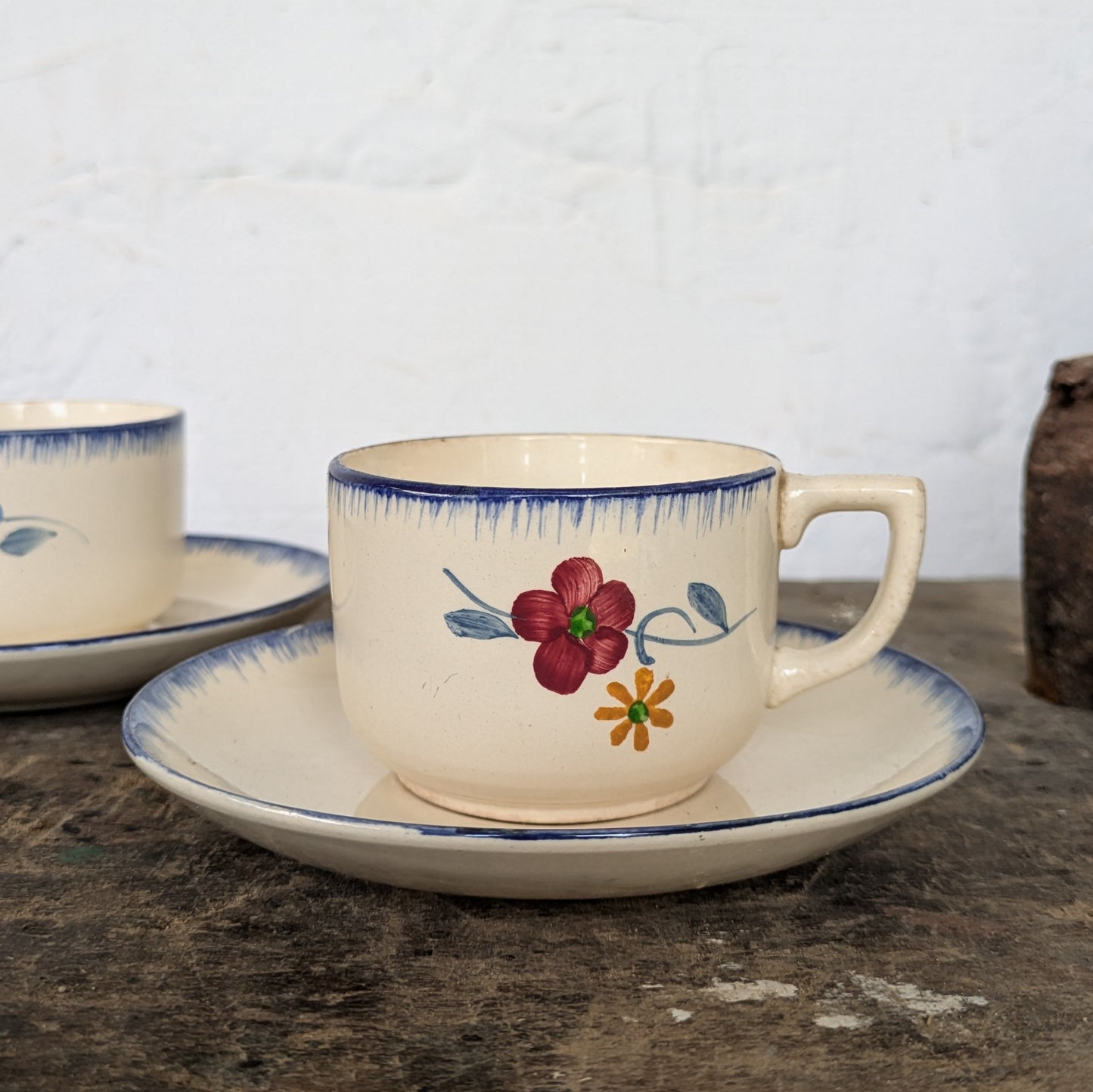 Tasse à café et sous tasse Mary Lou Digoin Sarreguemines