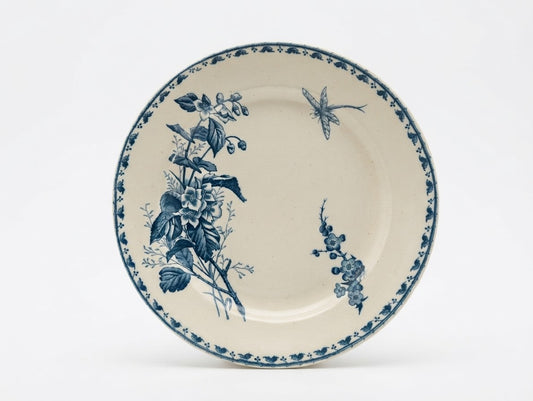 assiette plate ancienne en terre de fer modèle Carmen U&C Sarreguemines, excellent état 