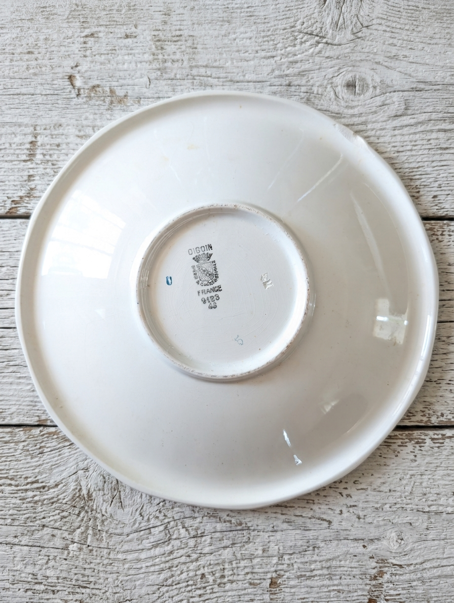 Grand Plat Creux Calotte Digoin Sarreguemines 29 cm - Coupe à Fruits Vintage Faïence Fine France