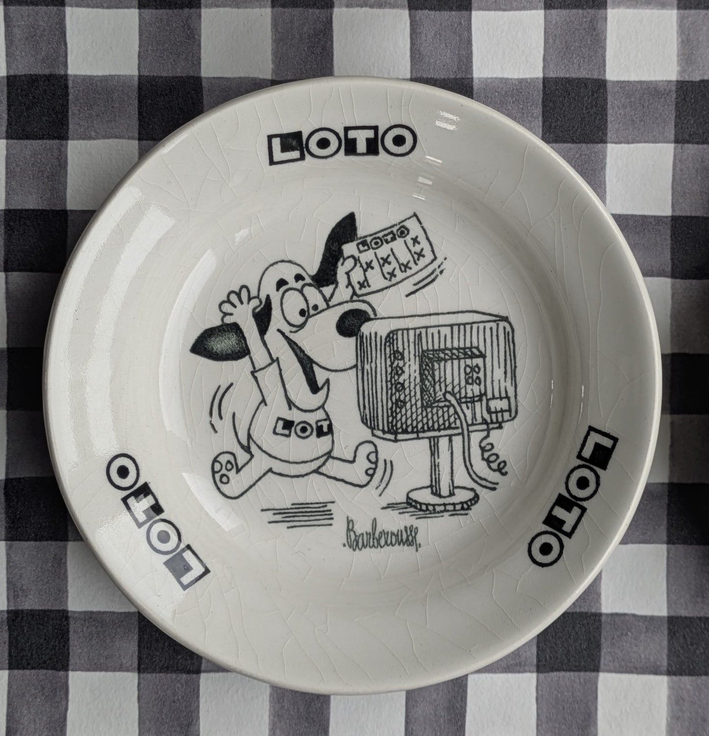 Ramasse monnaie publicitaire vintage : LOTO Barberousse / Faïence de Gien (Années 60-70)