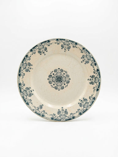 Assiette à dessert ancienne Terre de Fer – Modèle "MIGNON" – U&C Sarreguemines (c. 1880–1910)
