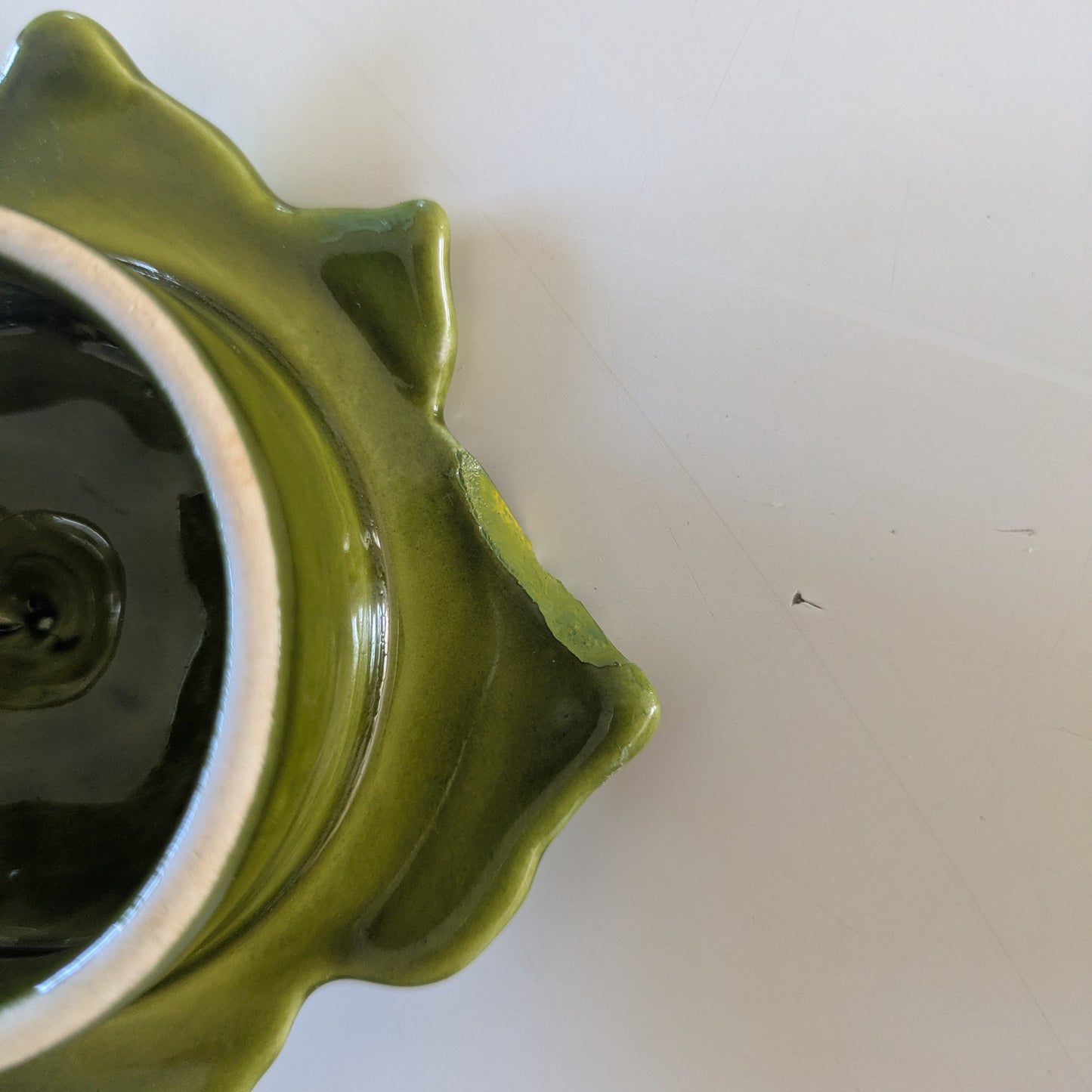 Théière barbotine melon