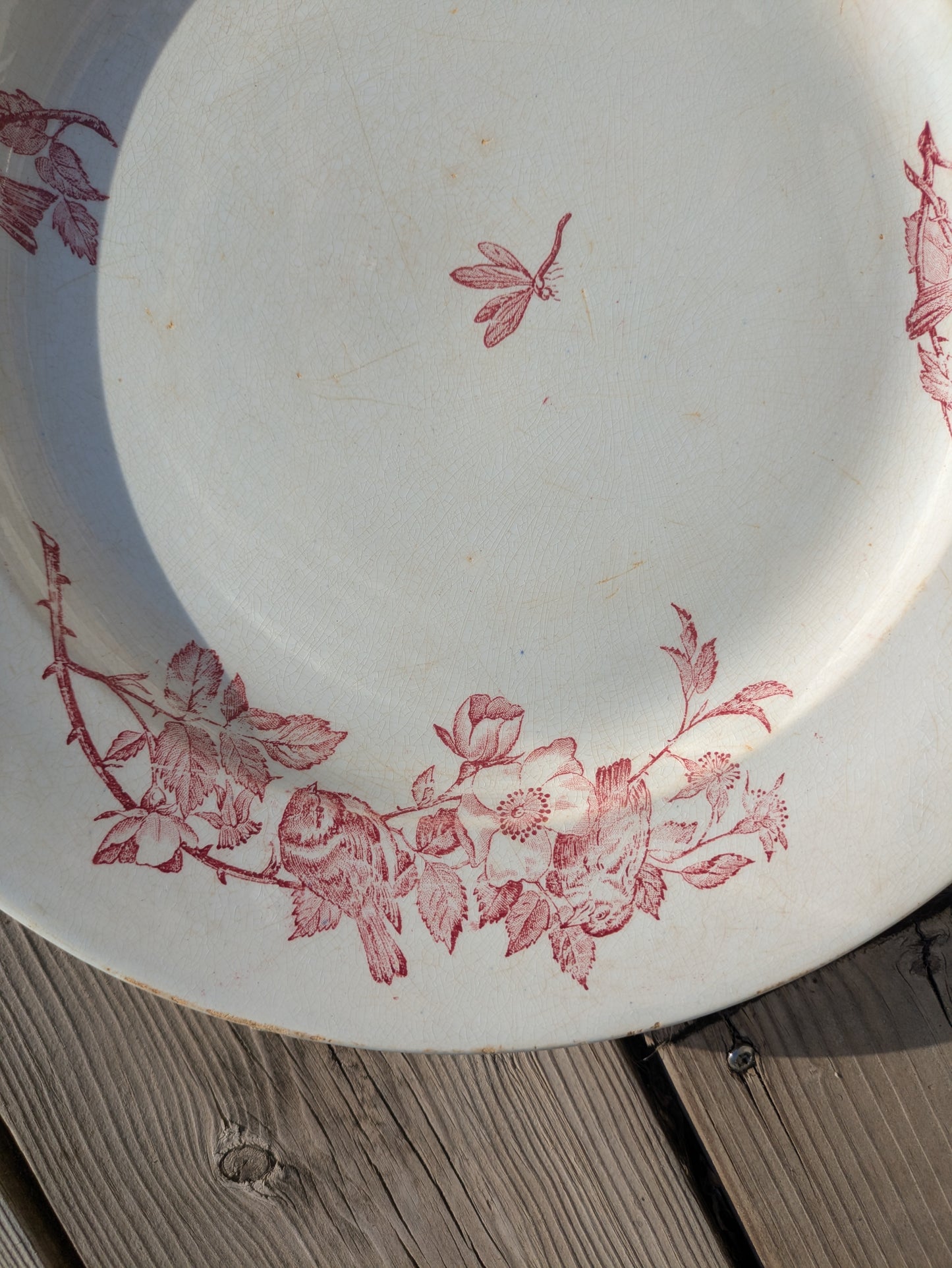 Grande Assiette de Présentation Pexonne – Modèle "Volantine" Rouge – Manufacture Fenal Frères (Fin XIXe)