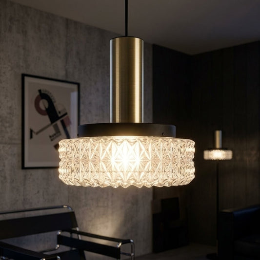 Vintage brushed gold metal pendant light
