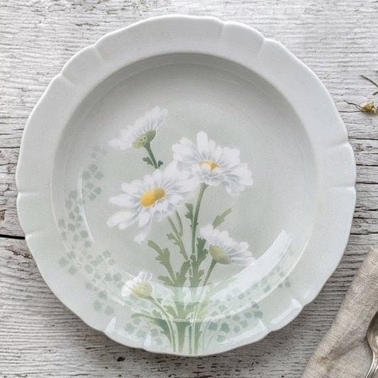 Plat de Service Creux K&G Lunéville | Faïence Ancienne Décor Marguerites