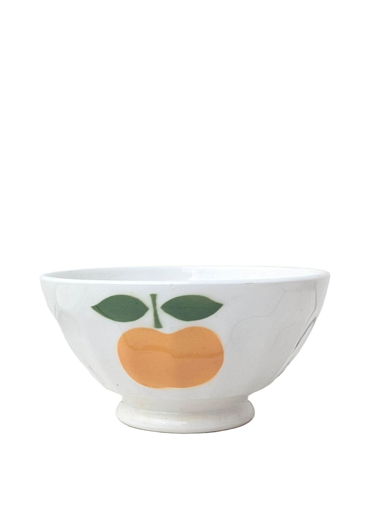 Bol vintage à facettes, motif aérographe pomme