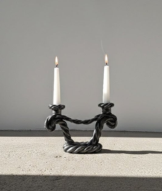 Chandelier céramique 2 feux style rope Vallauris