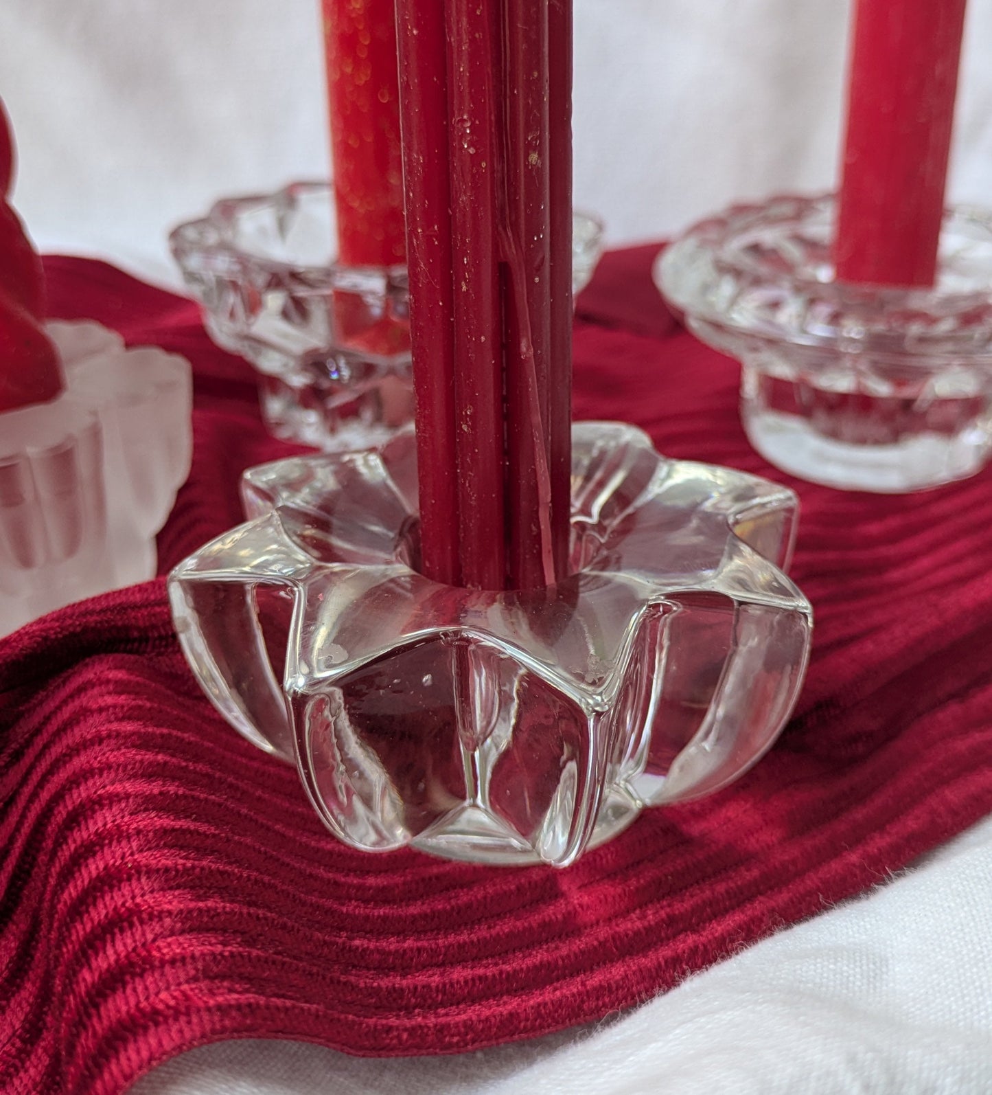 Bougeoir étoile en cristal Pierre D'Avesn vintage France