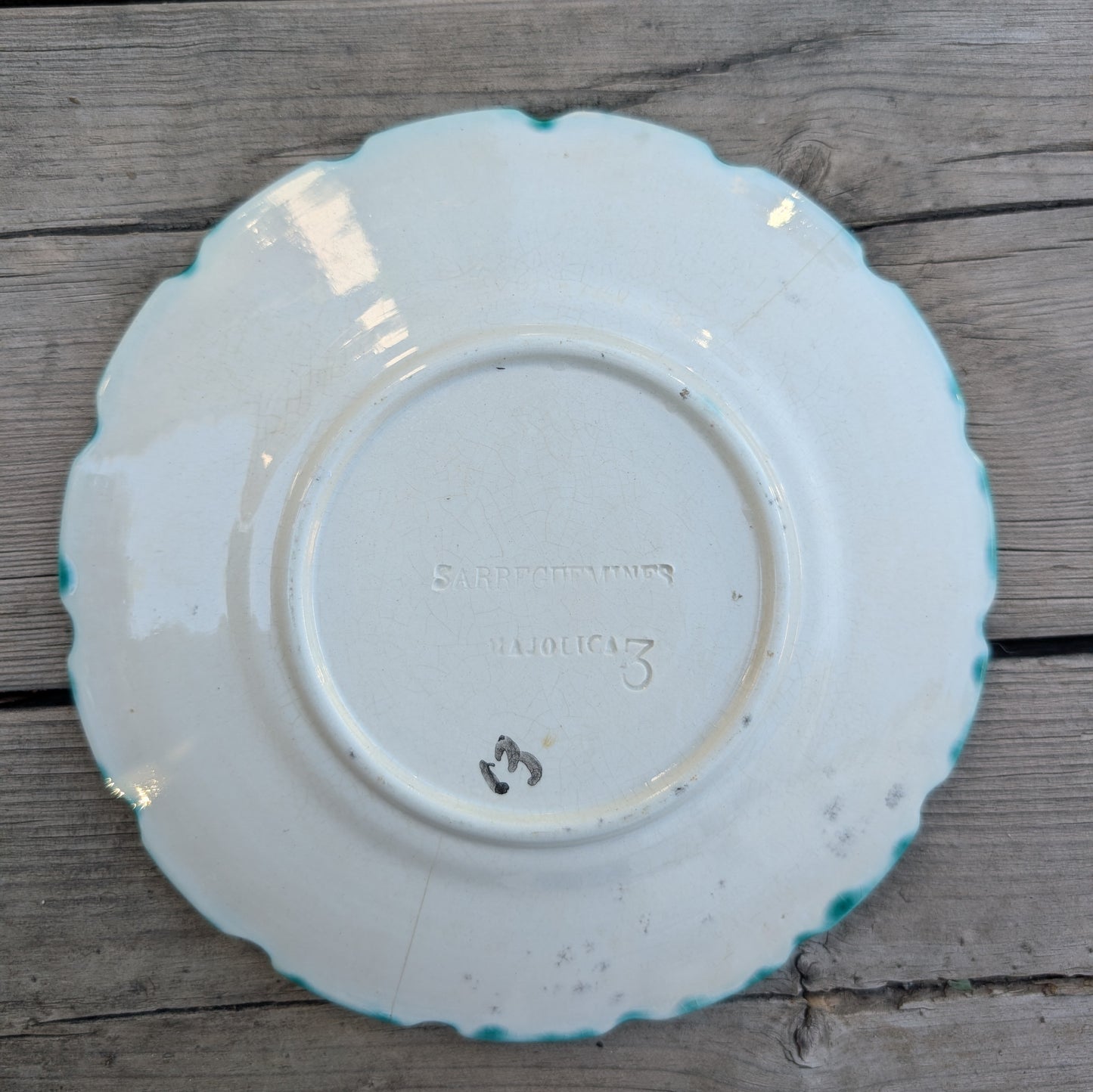 Lot de 6 Assiettes Barbotine Sarreguemines Majolica – Feuilles de Vigne