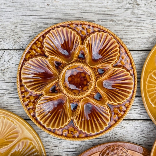 Vintage Longchamp Barbotine Oyster Plate