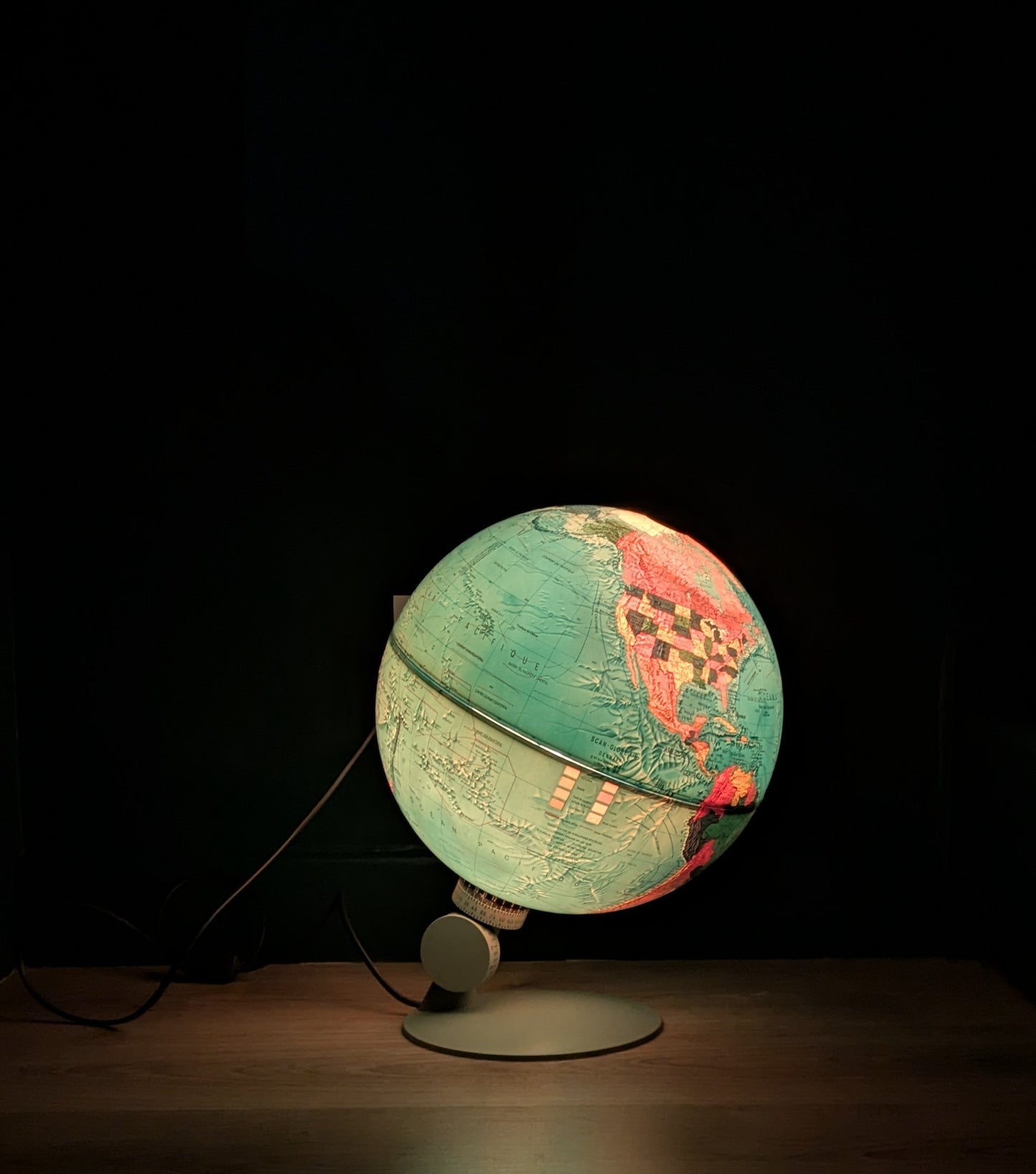 GRAND Globe Lumineux SCAN-GLOBE A/S Danemark 🇩🇰 Période URSS – RFA/RDA – Design Vintage 70's (Mid-Century)